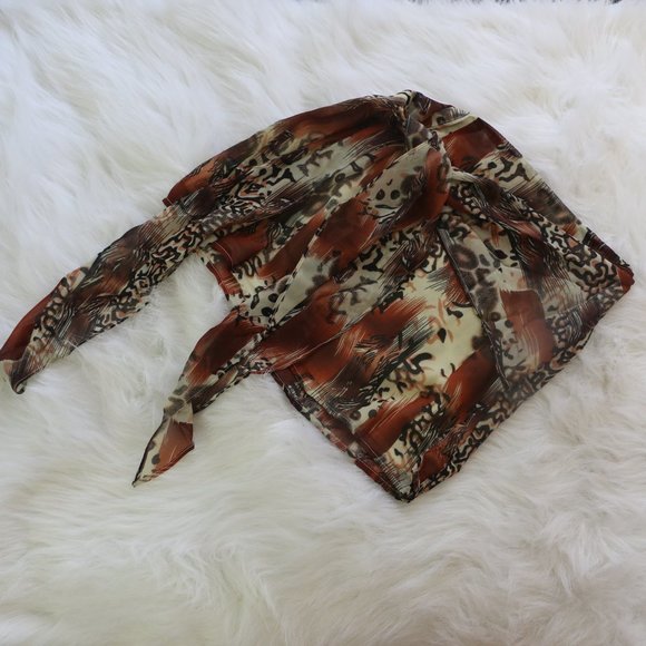 SHEIN VCAY Mixed Print Knot Front Skirt - Picture 7 of 10